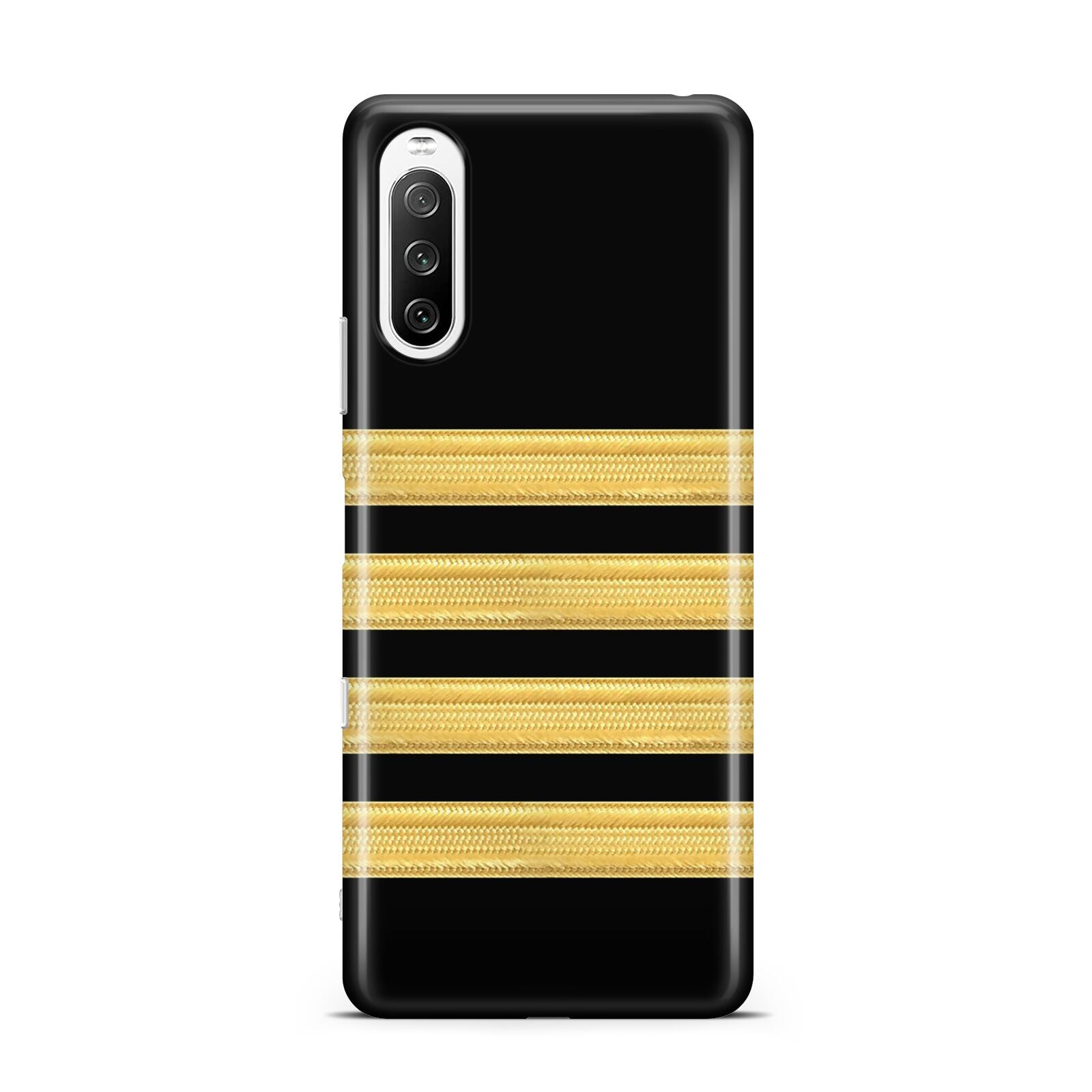 Black Gold Pilot Stripes Sony Xperia 10 III Case