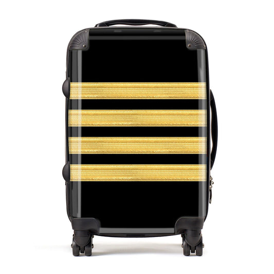 Black Gold Pilot Stripes Suitcase