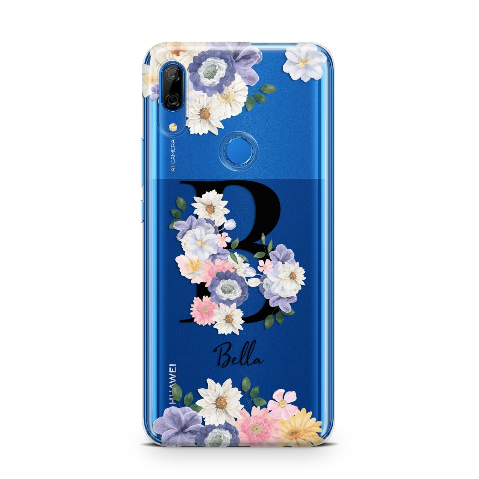 Black Initial Floral Huawei P Smart Z