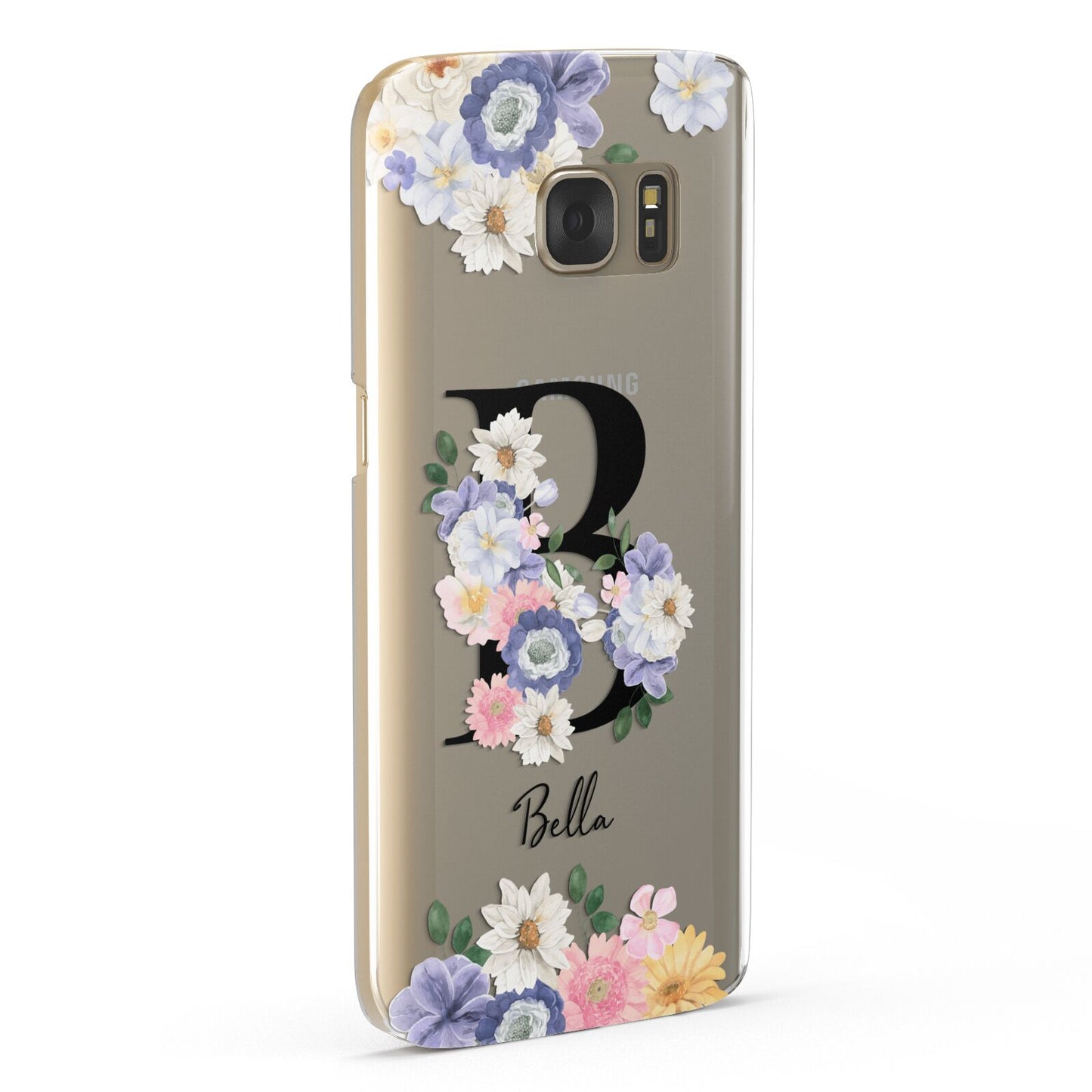 Black Initial Floral Samsung Galaxy Case Fourty Five Degrees