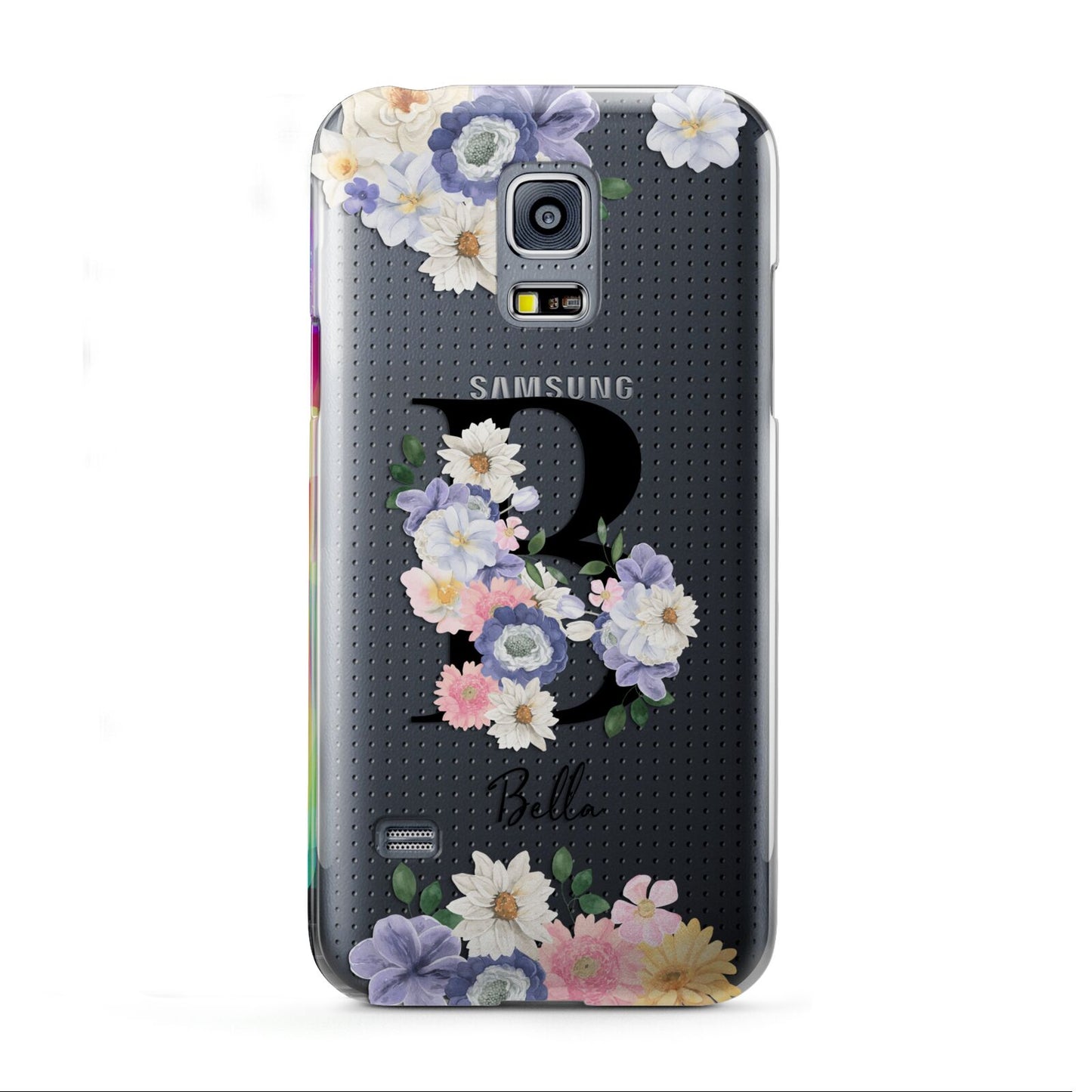 Black Initial Floral Samsung Galaxy S5 Mini Case