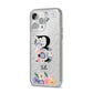 Black Initial Floral iPhone 14 Pro Max Glitter Tough Case Silver Angled Image