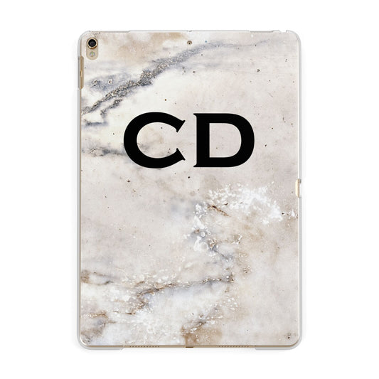 Black Initials Yellow Marble Apple iPad Gold Case