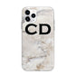 Black Initials Yellow Marble Apple iPhone 11 Pro in Silver with Bumper Case