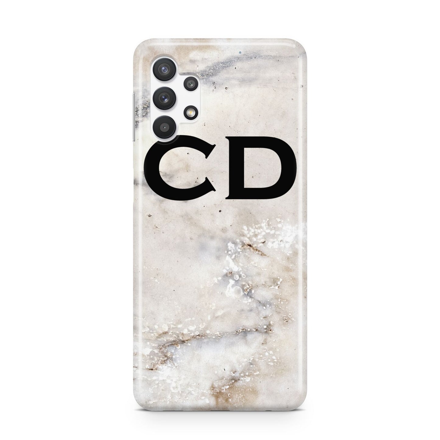 Black Initials Yellow Marble Samsung A32 5G Case