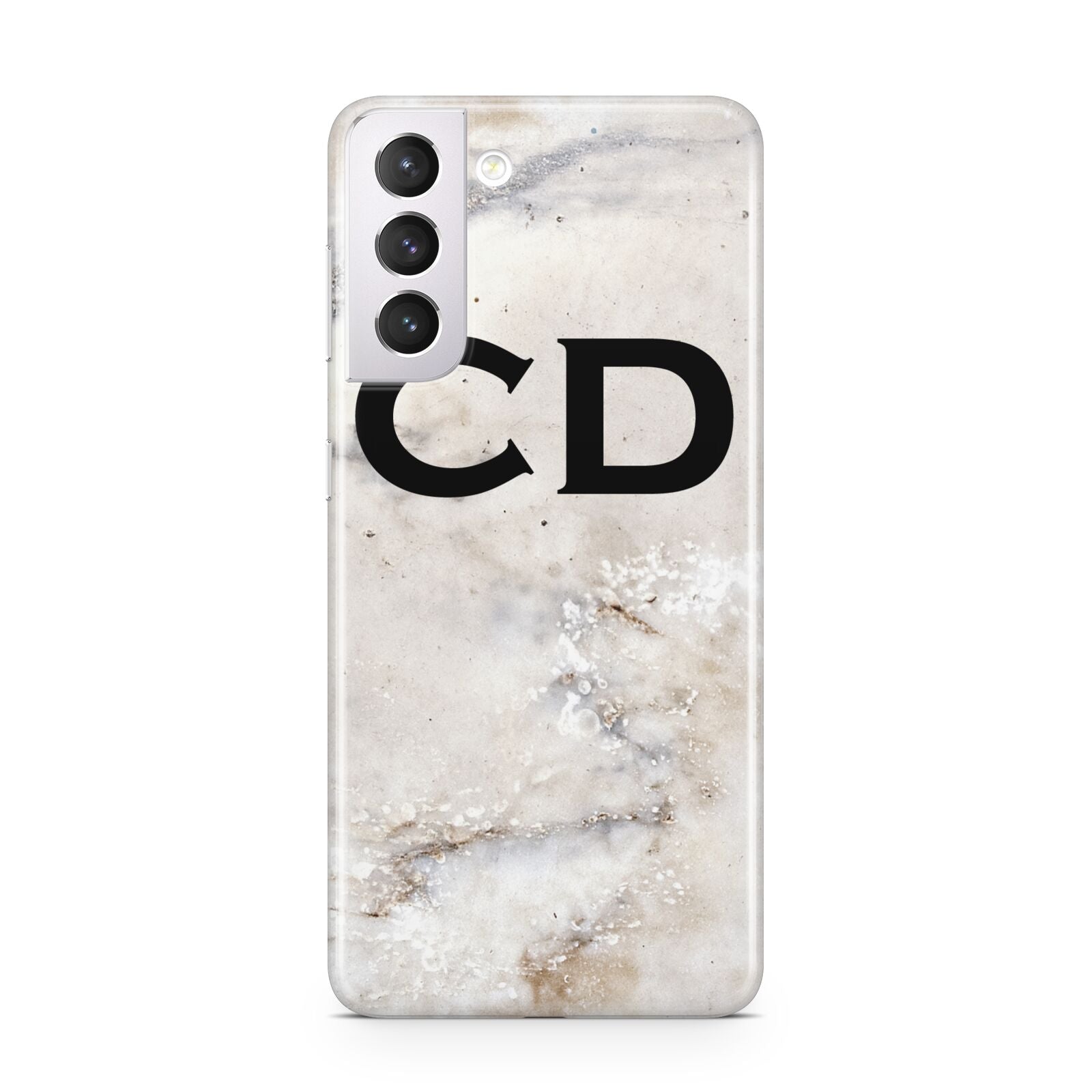 Black Initials Yellow Marble Samsung S21 Case