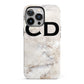 Black Initials Yellow Marble iPhone 13 Pro Full Wrap 3D Tough Case