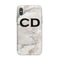Black Initials Yellow Marble iPhone X Bumper Case on Silver iPhone Alternative Image 1