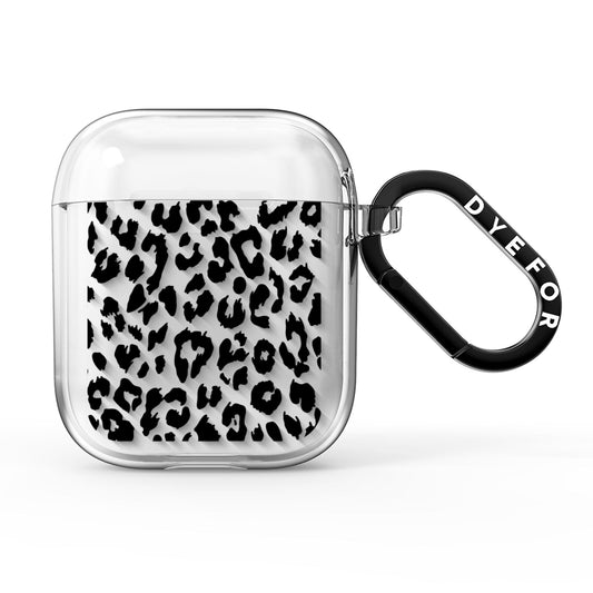 Black Leopard Print AirPods Clear Case