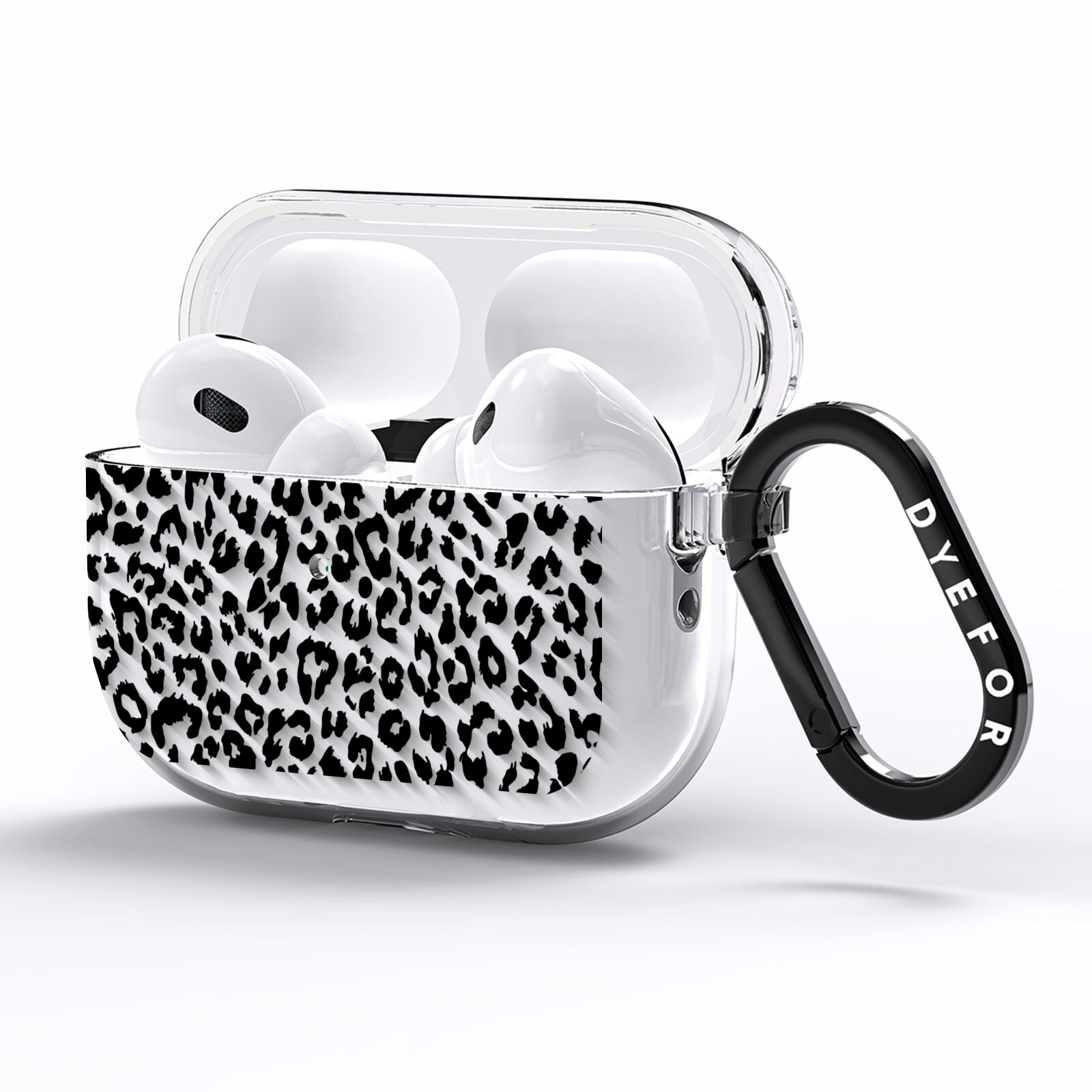Black Leopard Print AirPods Pro Clear Case Side Image