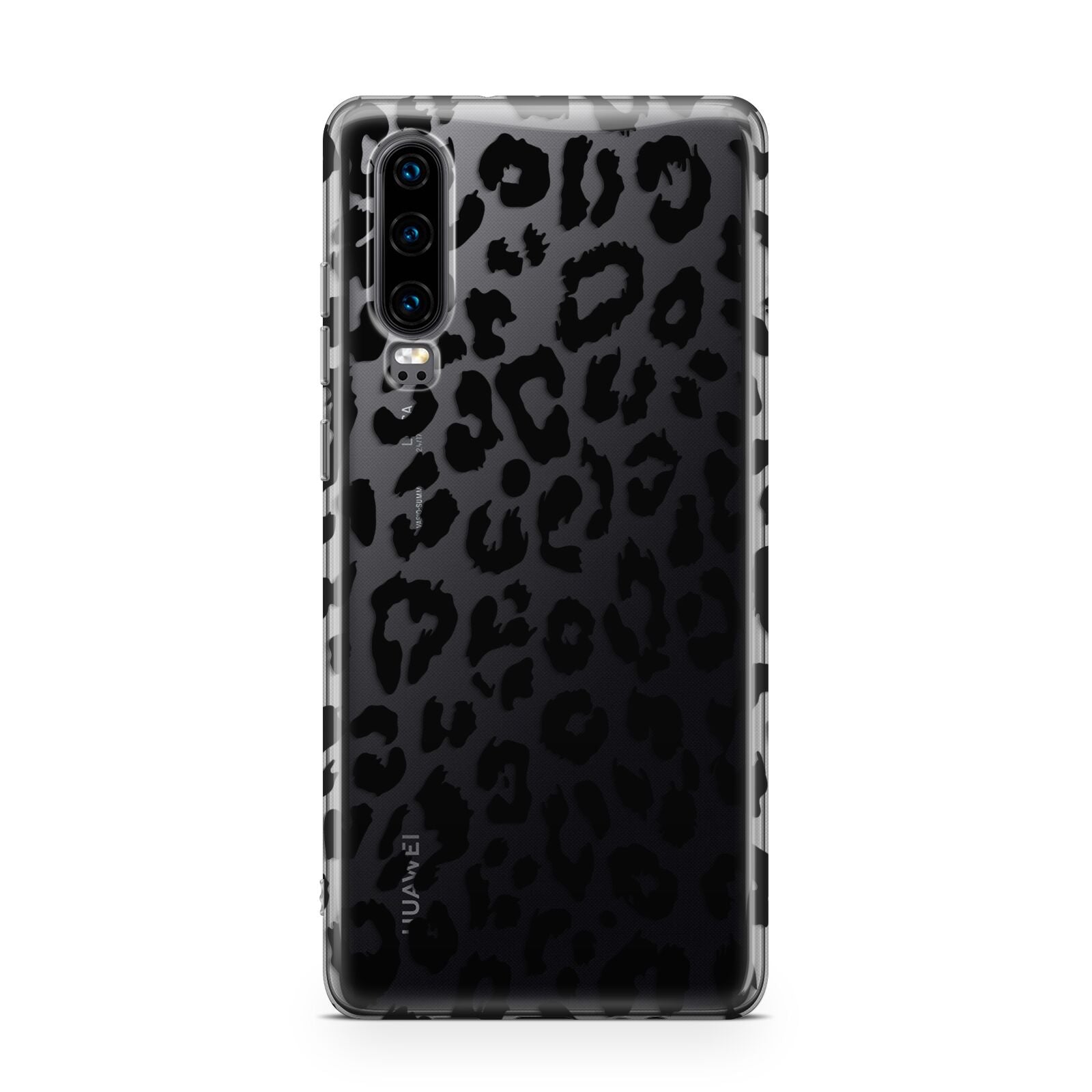 Black Leopard Print Huawei P30 Phone Case