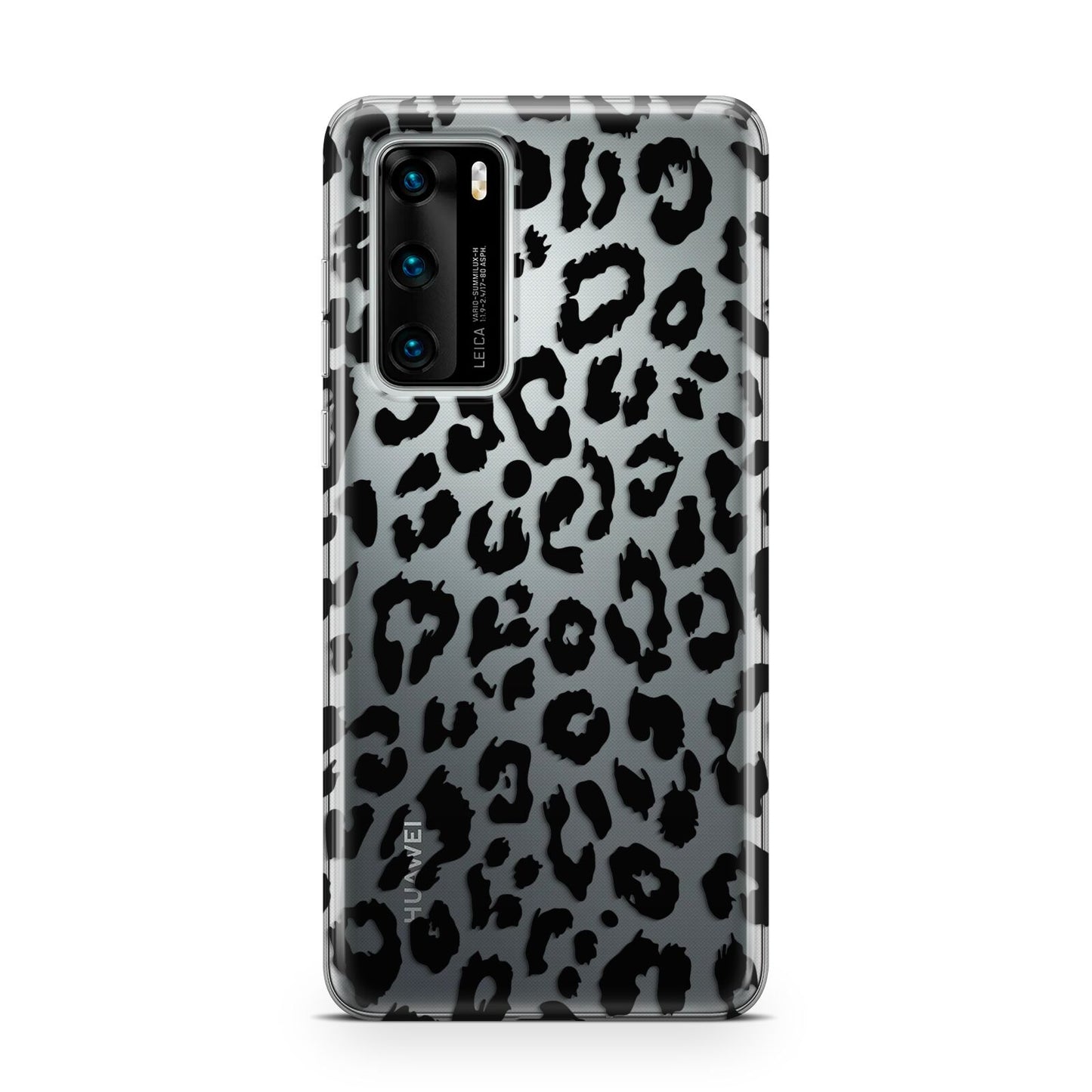 Black Leopard Print Huawei P40 Phone Case