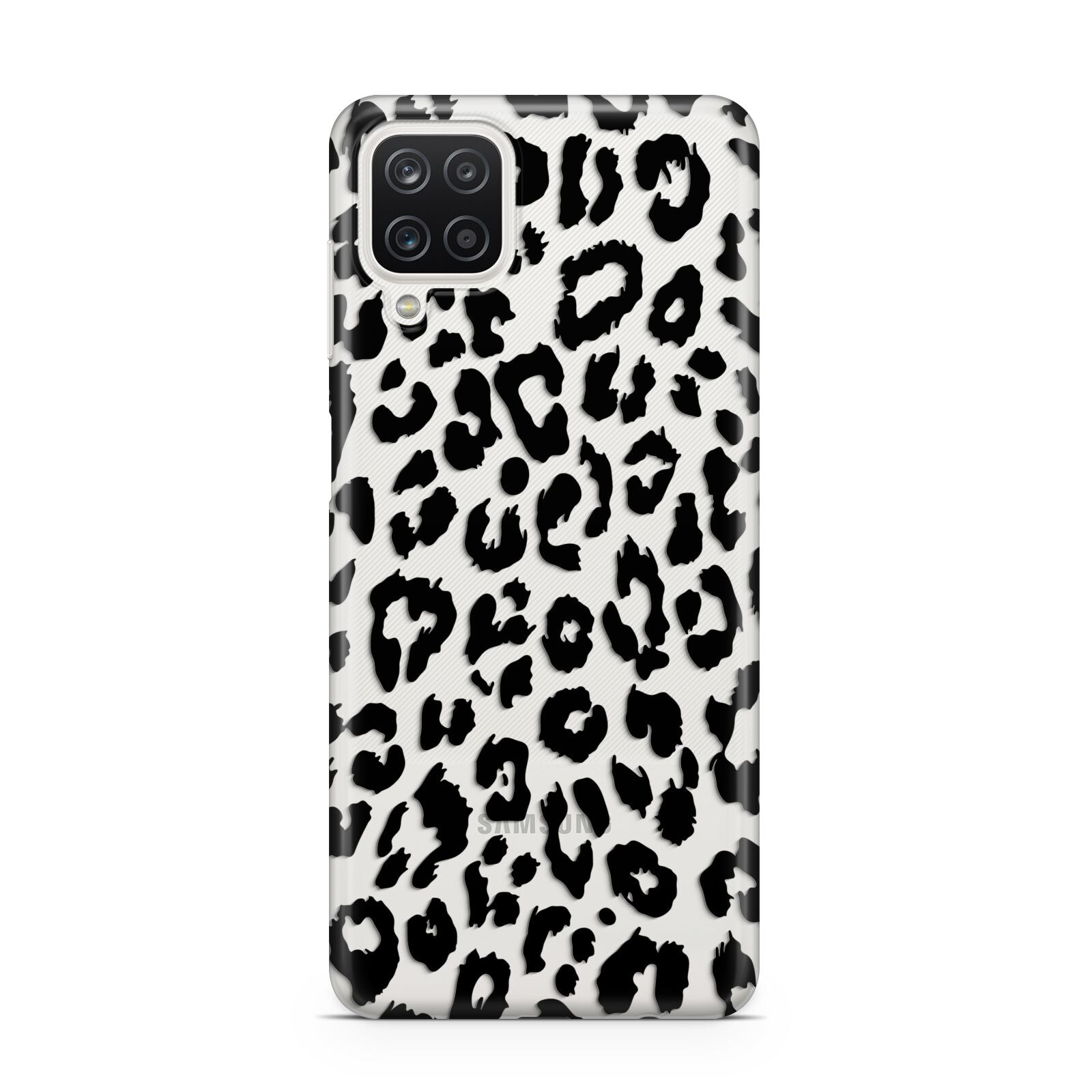 Black Leopard Print Samsung A12 Case