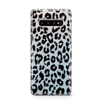 Black Leopard Print Samsung Galaxy S10 Case