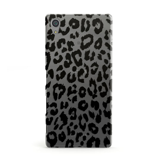 Black Leopard Print Sony Xperia Case