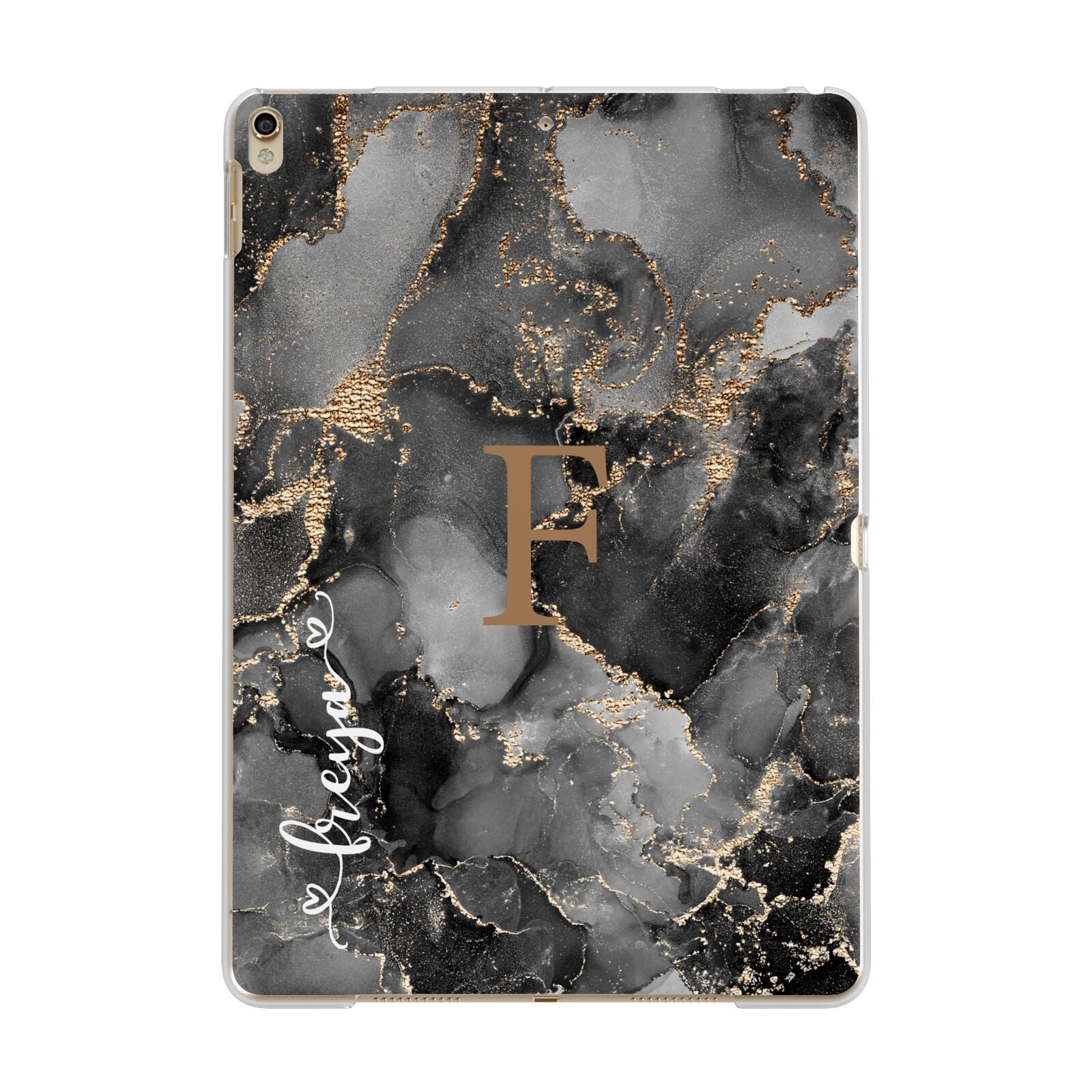 Black Marble Apple iPad Gold Case