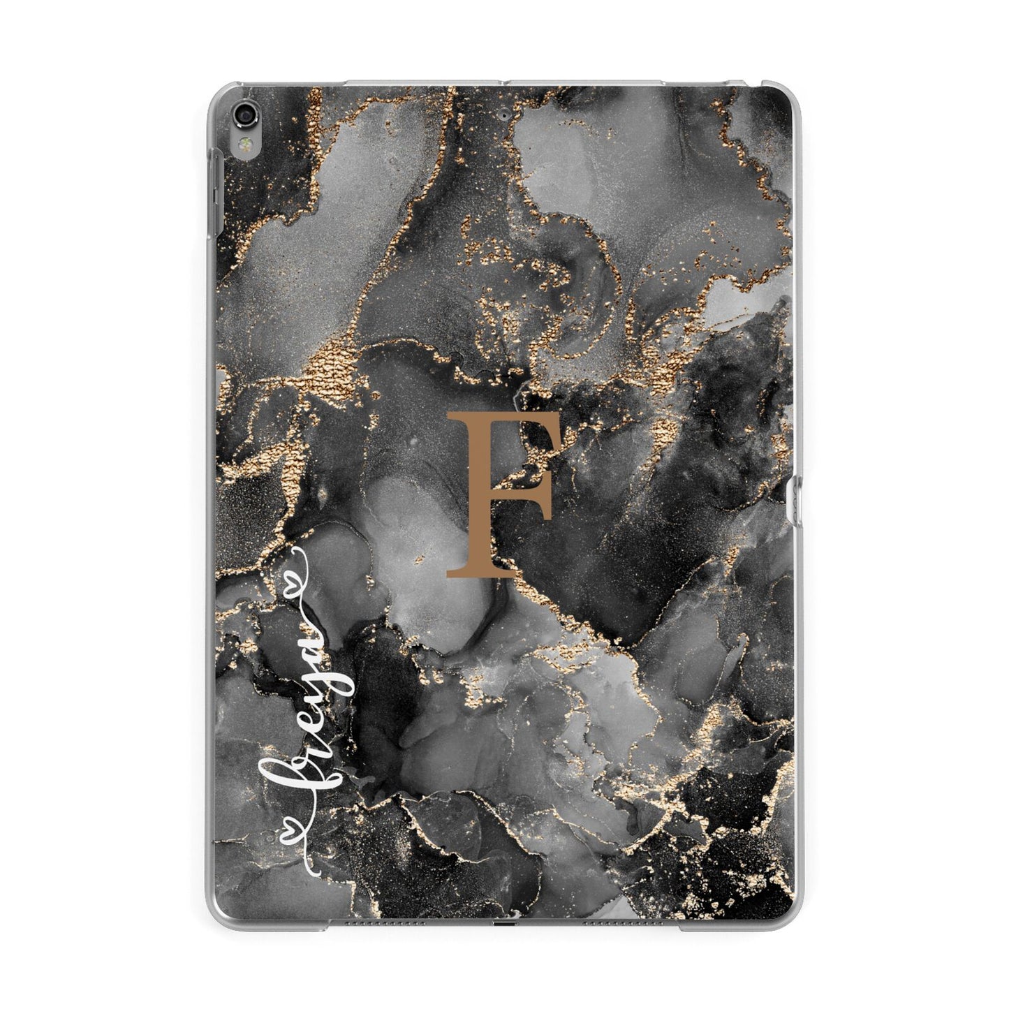 Black Marble Apple iPad Grey Case