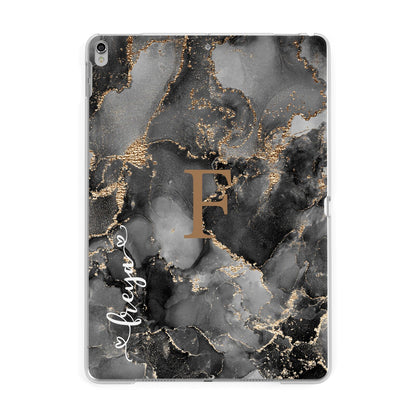 Black Marble Apple iPad Silver Case