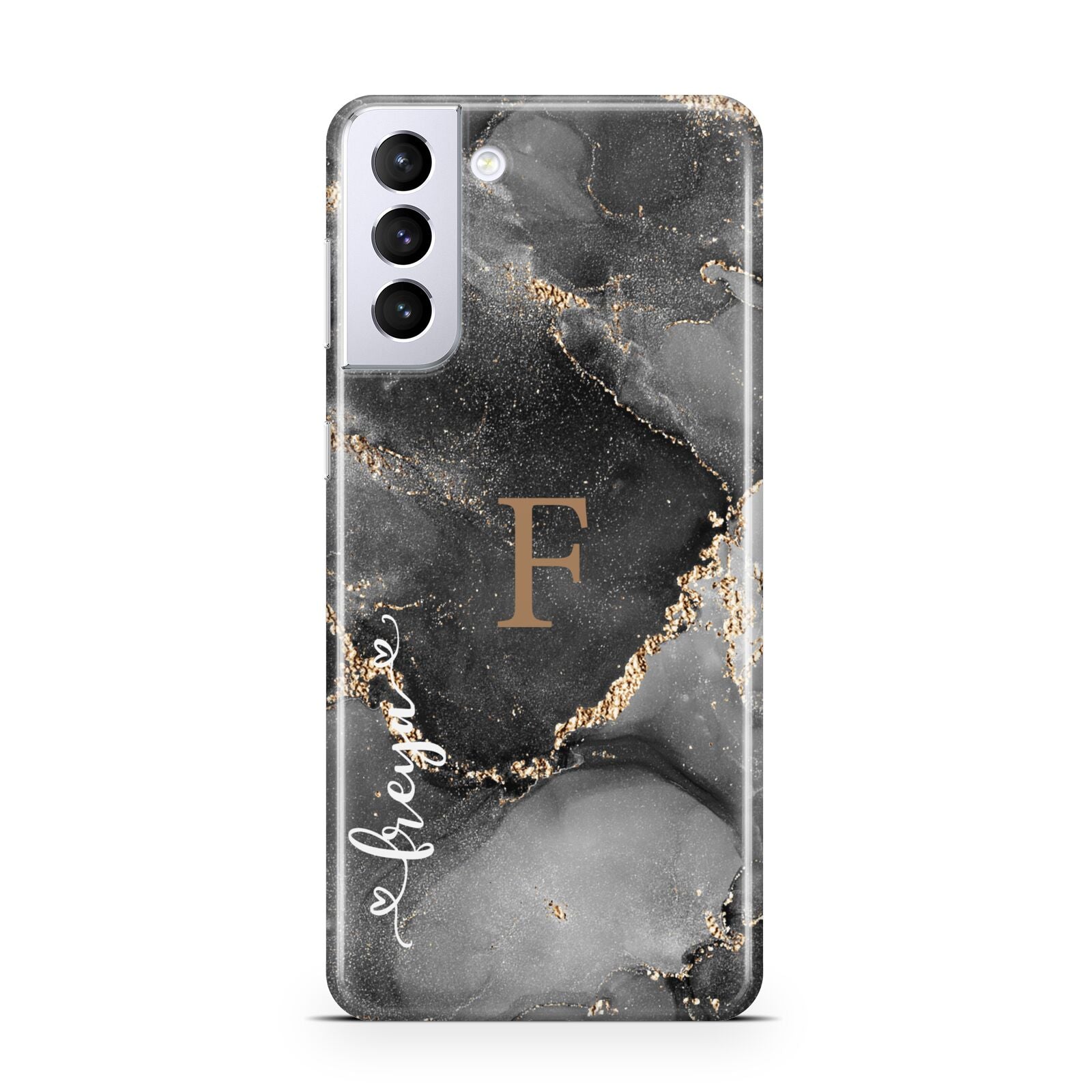 Black Marble Samsung S21 Plus Phone Case