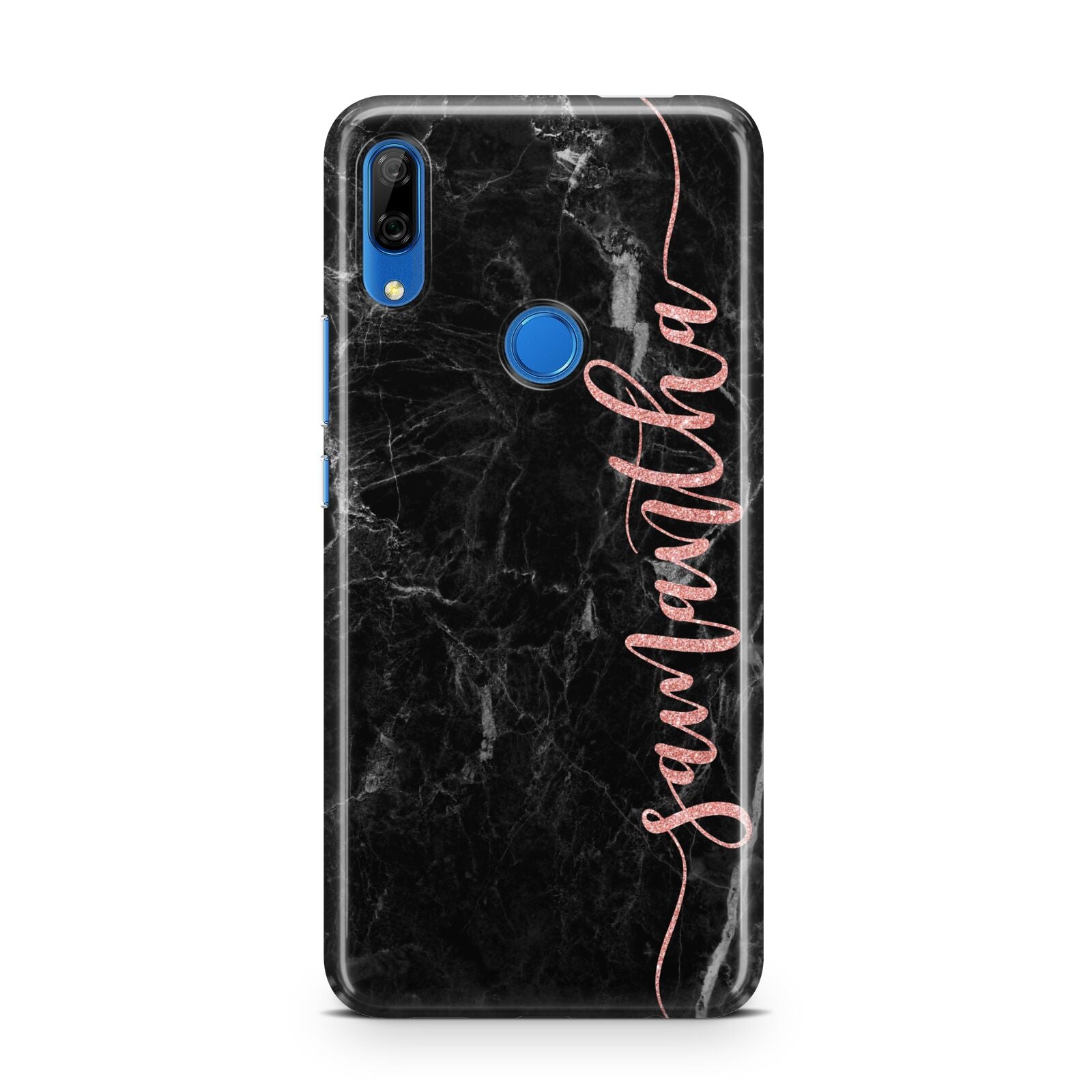 Black Marble Vertical Glitter Personalised Name Huawei P Smart Z