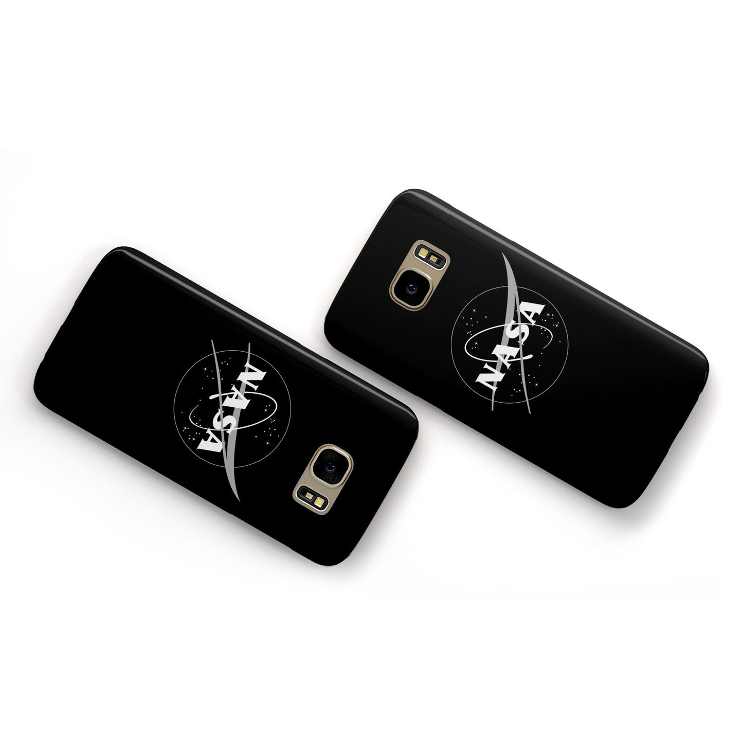 Black NASA Meatball Samsung Galaxy Case Flat Overview