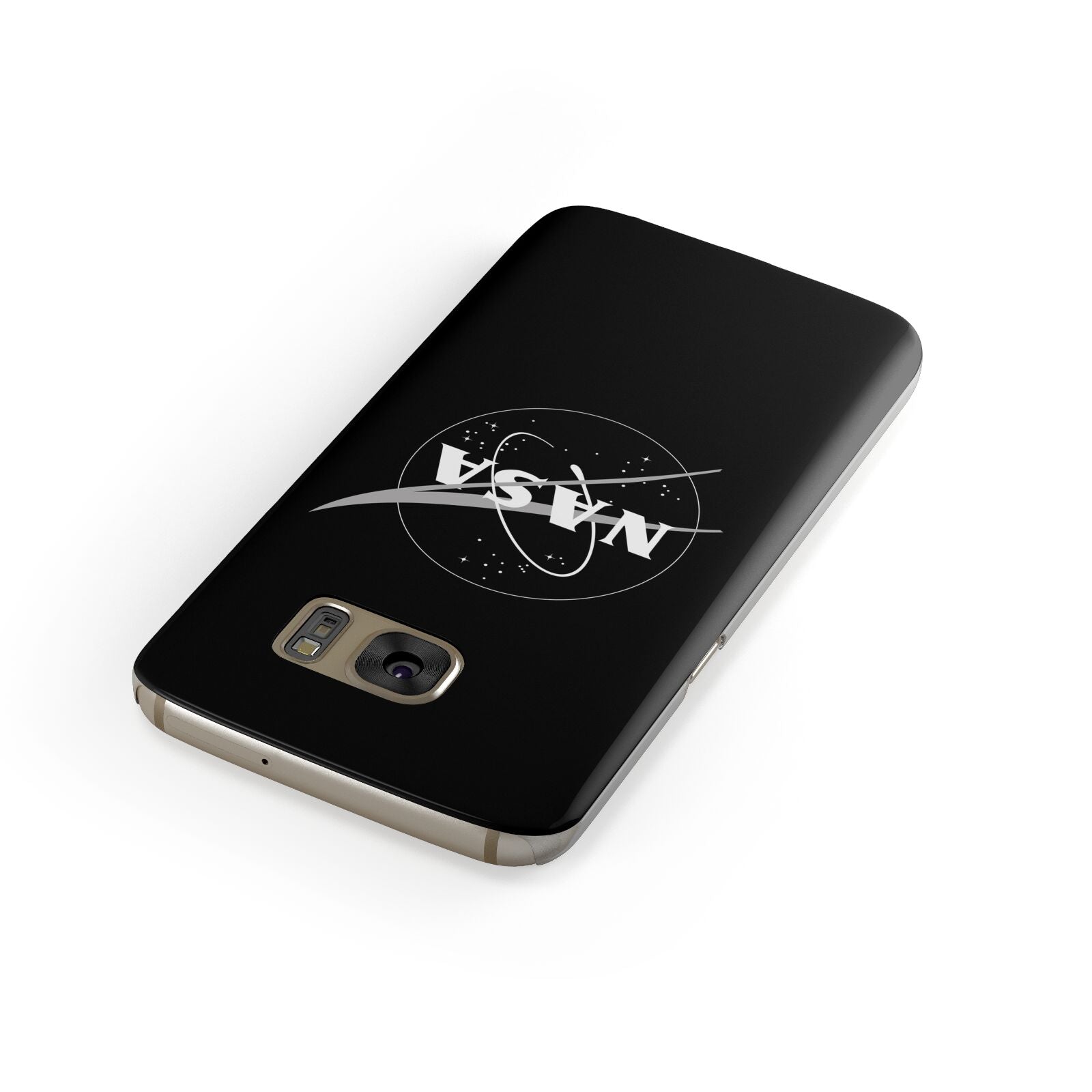 Black NASA Meatball Samsung Galaxy Case Front Close Up