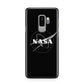 Black NASA Meatball Samsung Galaxy S9 Plus Case on Silver phone