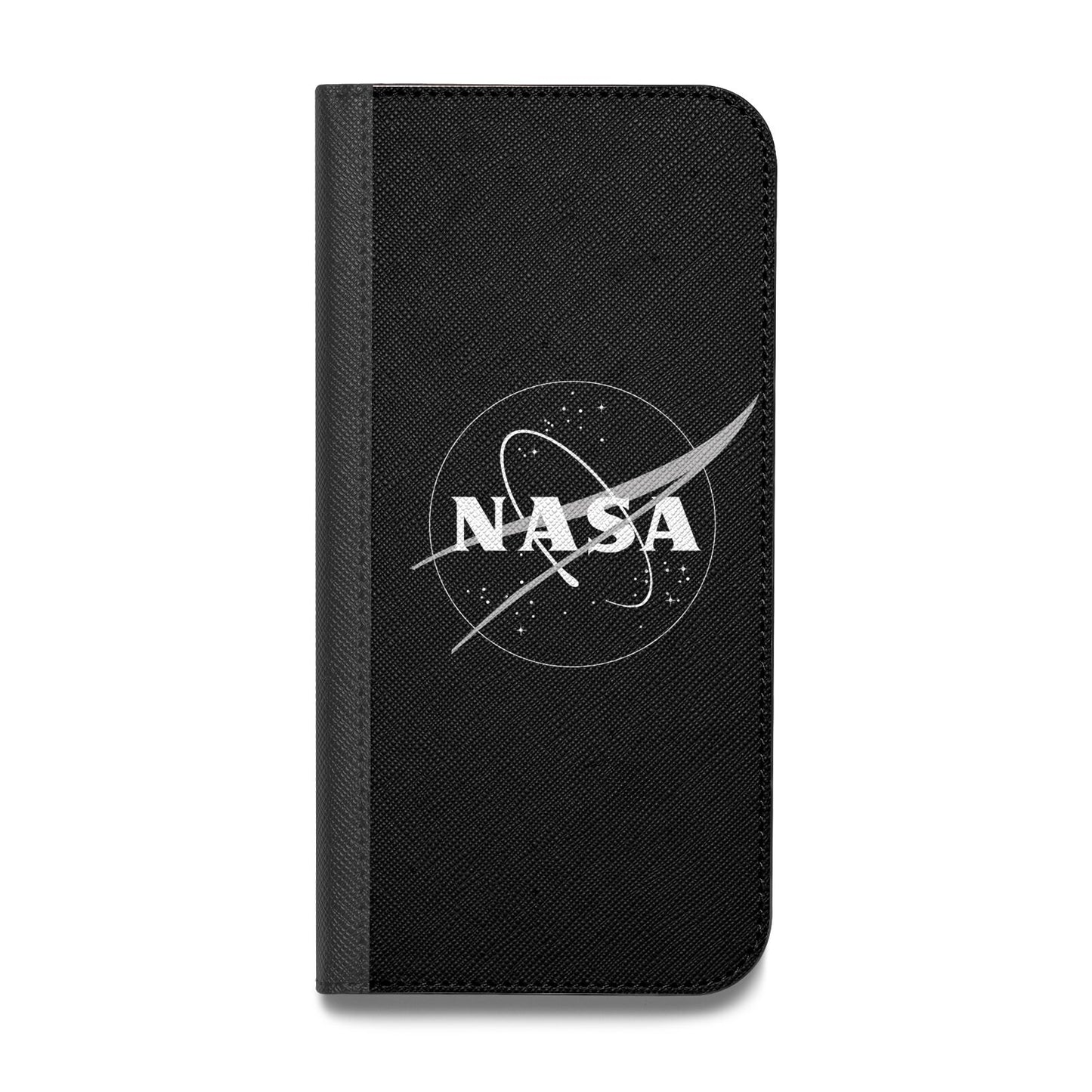 Black NASA Meatball Vegan Leather Flip Samsung Case