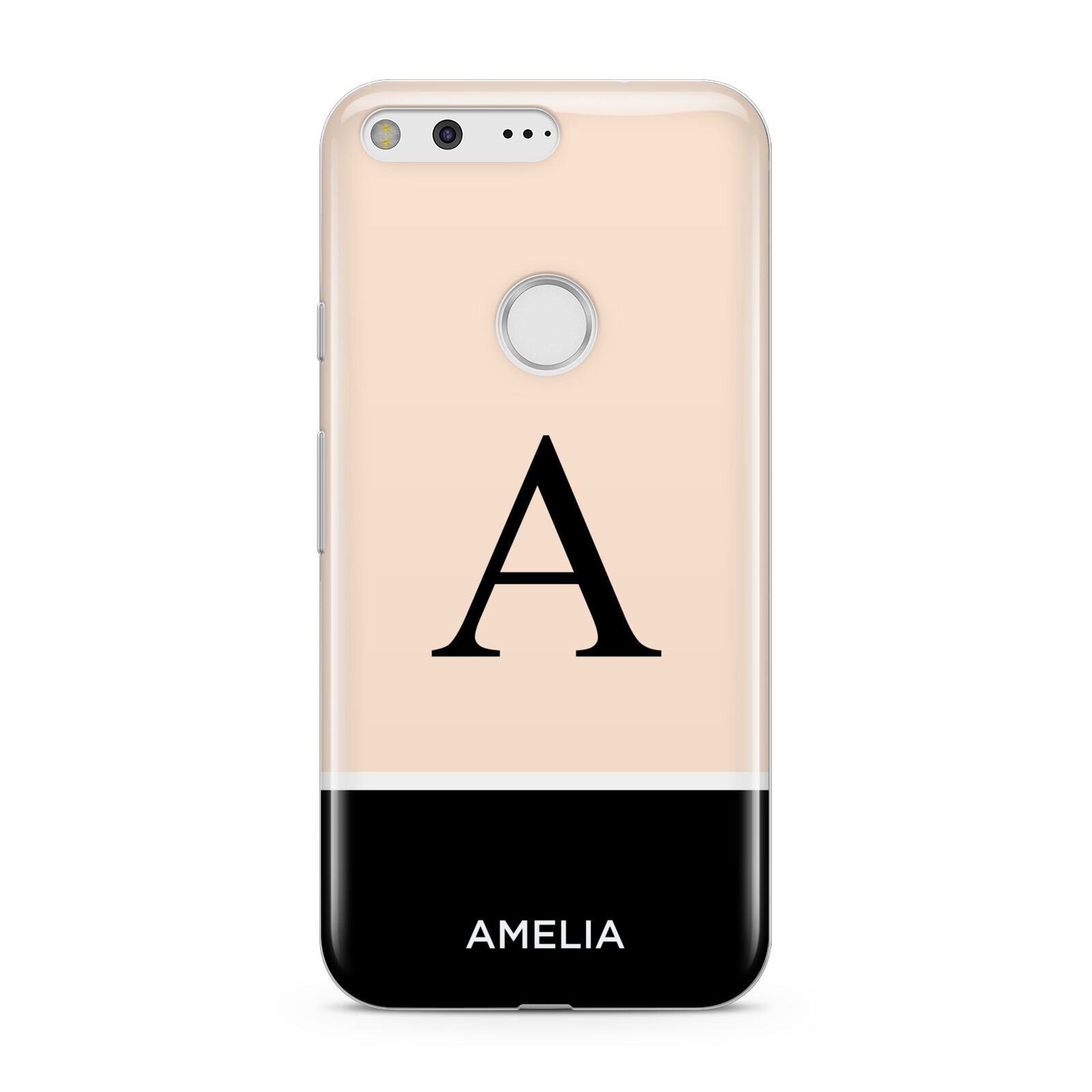 Black Neutral Personalised Initial Google Pixel Case