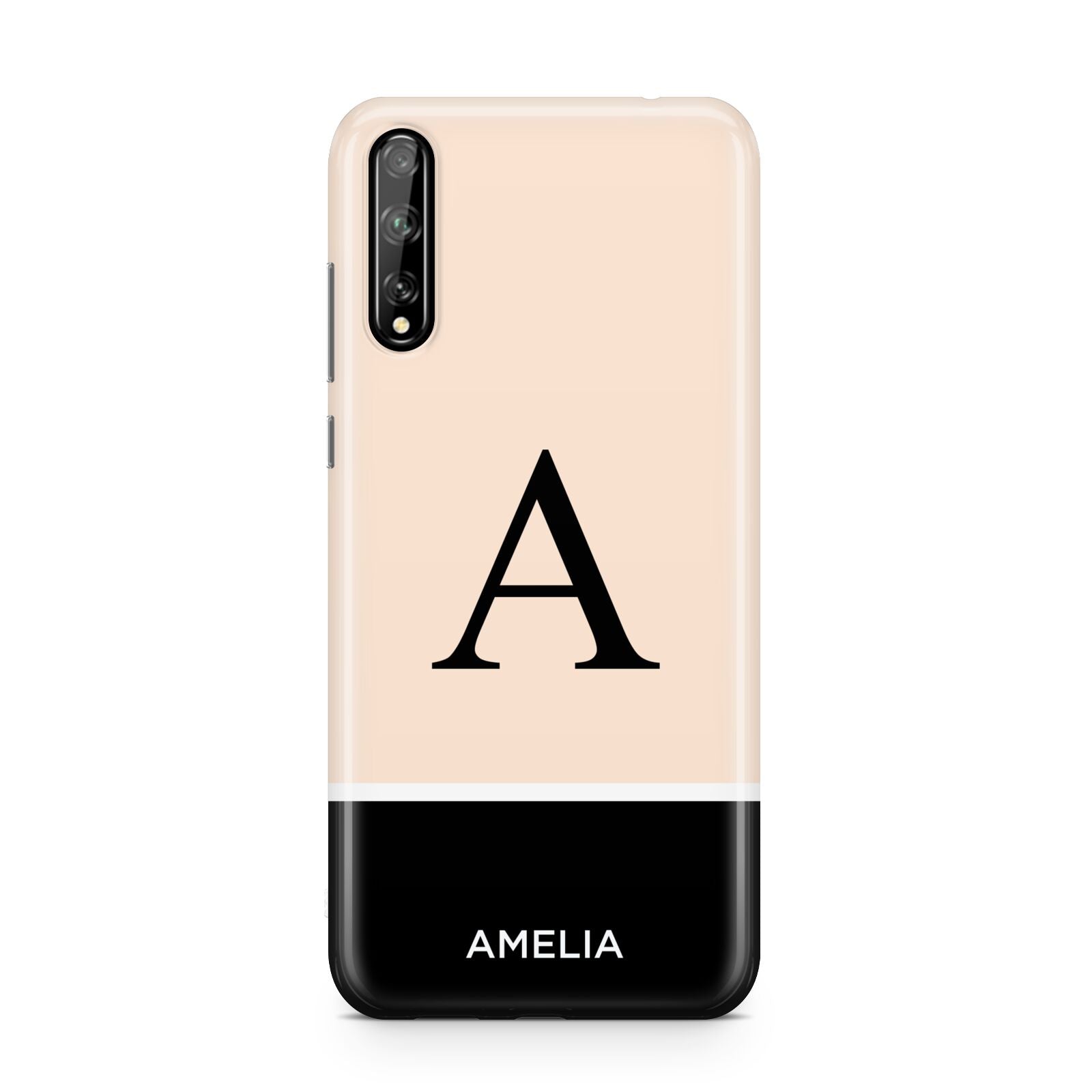 Black Neutral Personalised Initial Huawei Enjoy 10s Phone Case