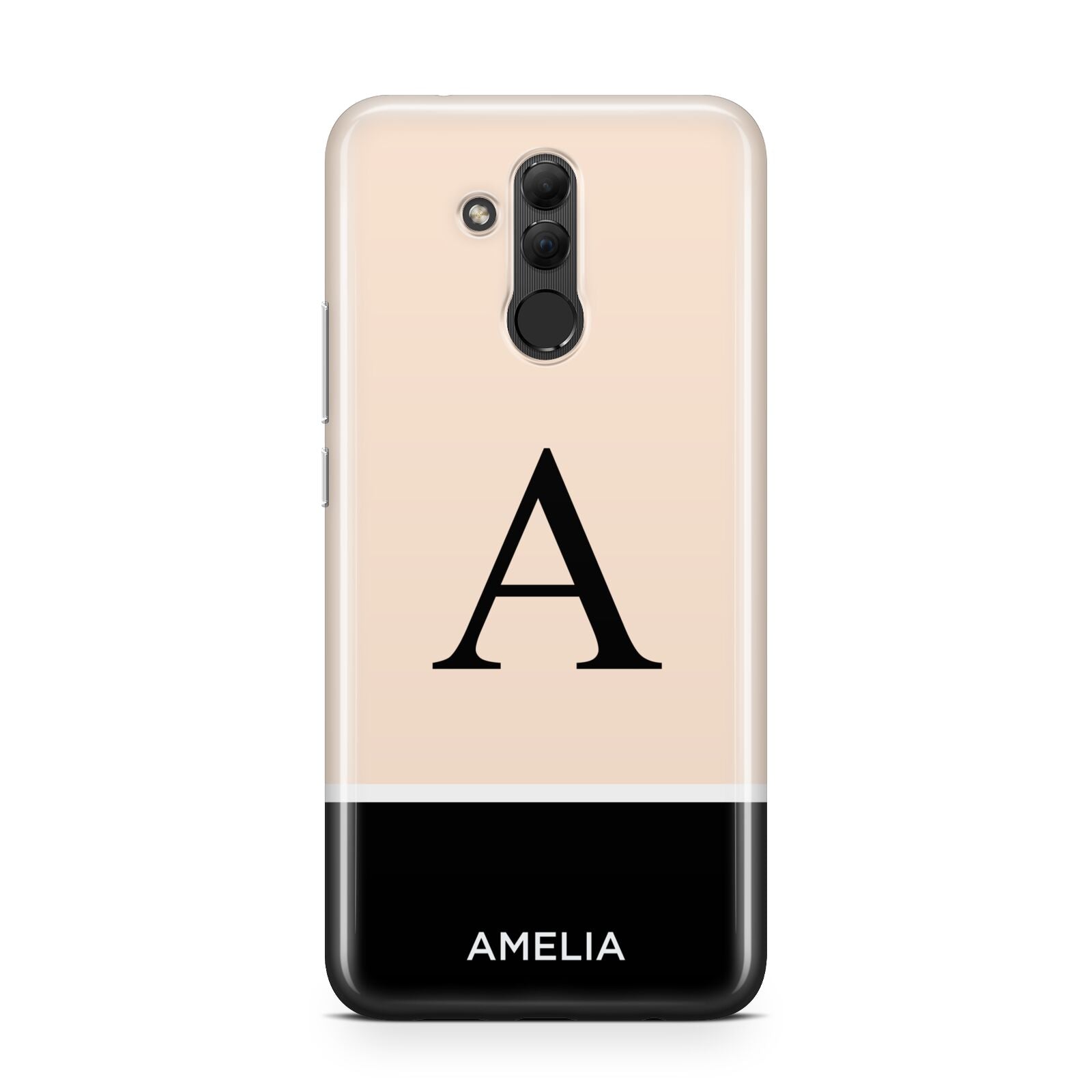 Black Neutral Personalised Initial Huawei Mate 20 Lite