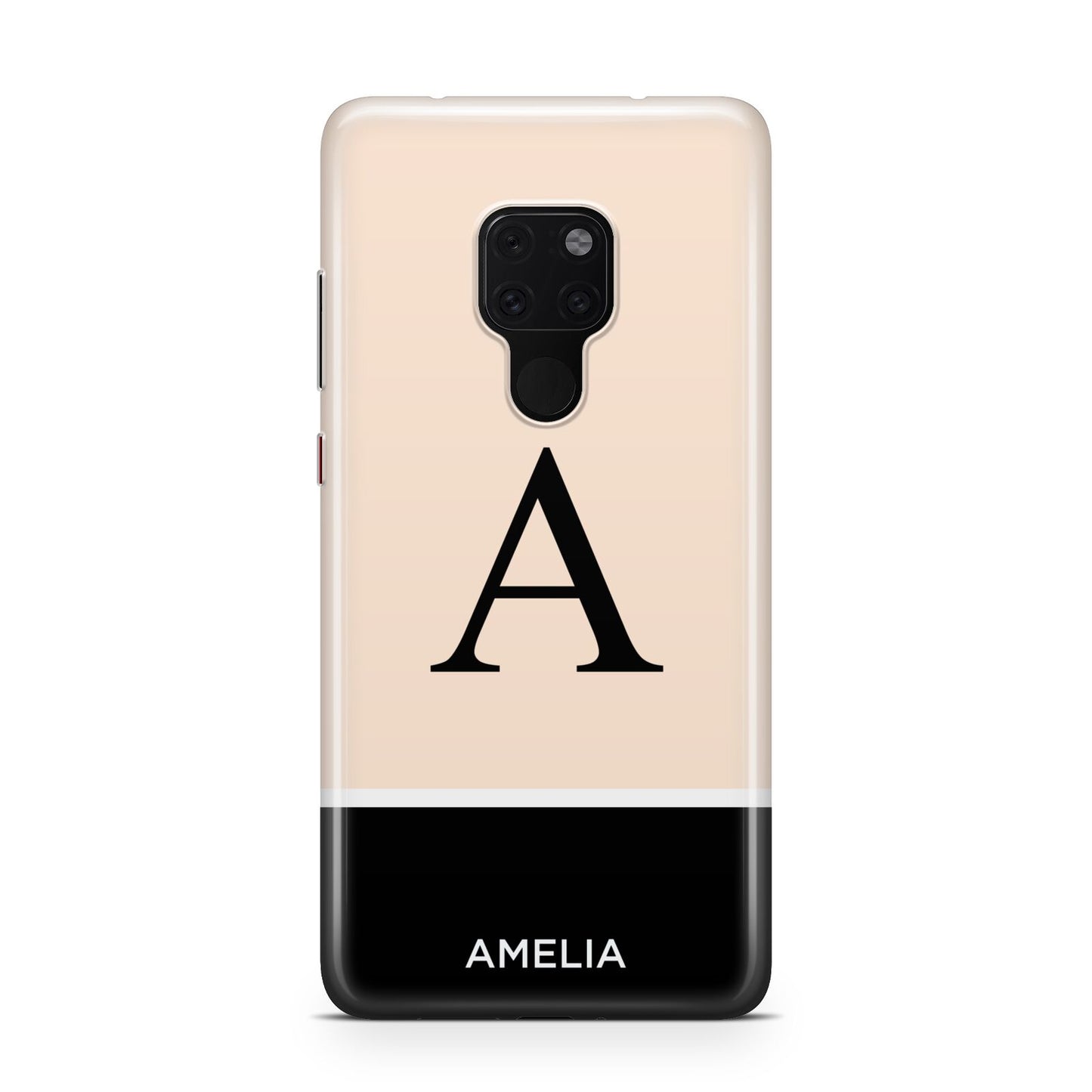 Black Neutral Personalised Initial Huawei Mate 20 Phone Case