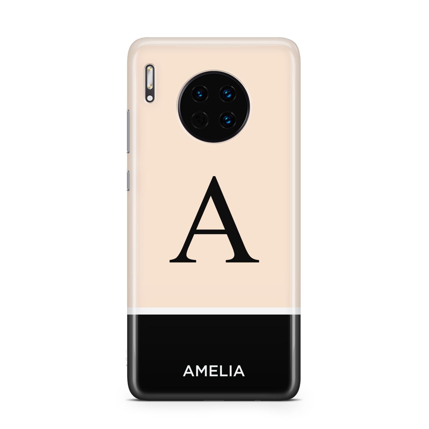 Black Neutral Personalised Initial Huawei Mate 30