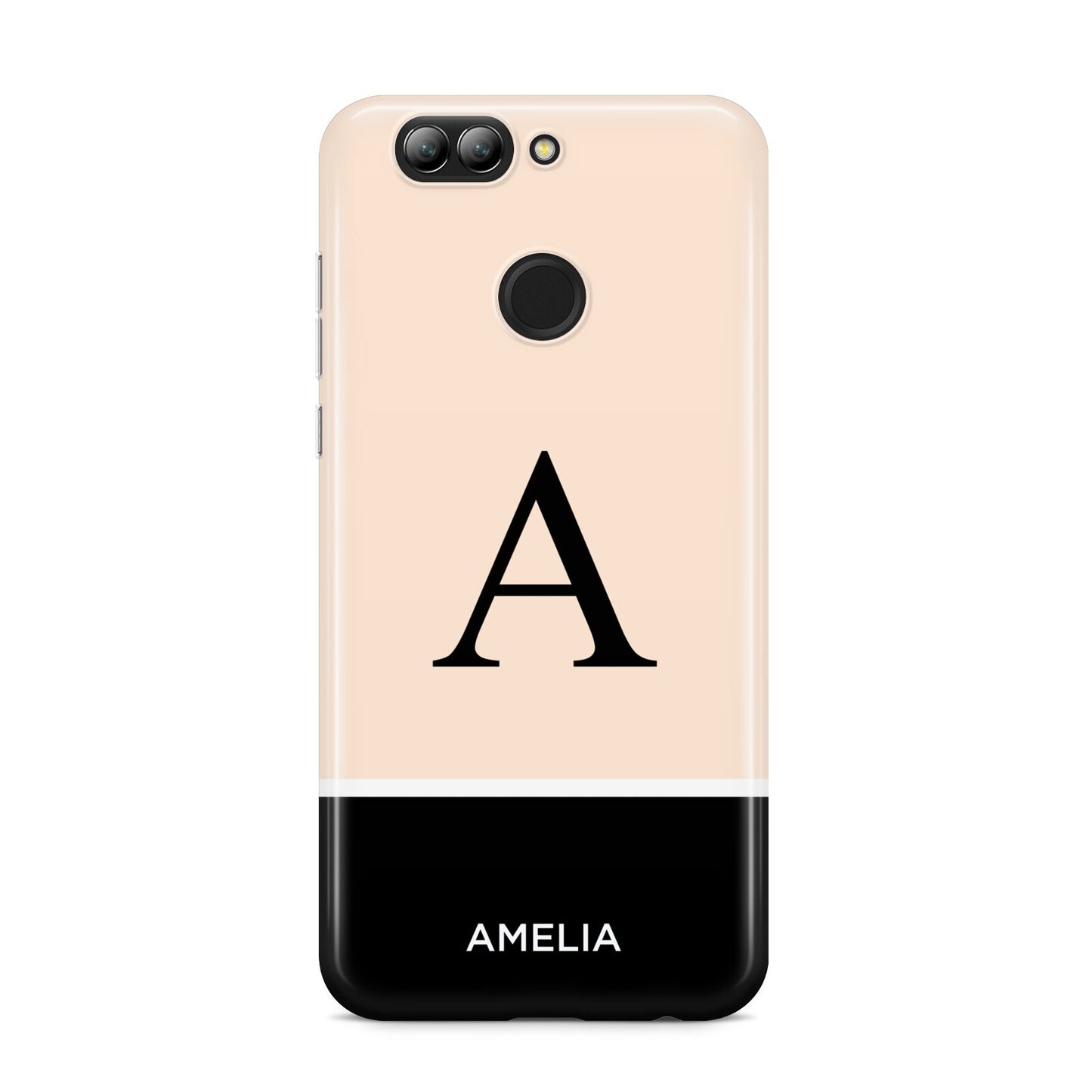 Black Neutral Personalised Initial Huawei Nova 2s Phone Case