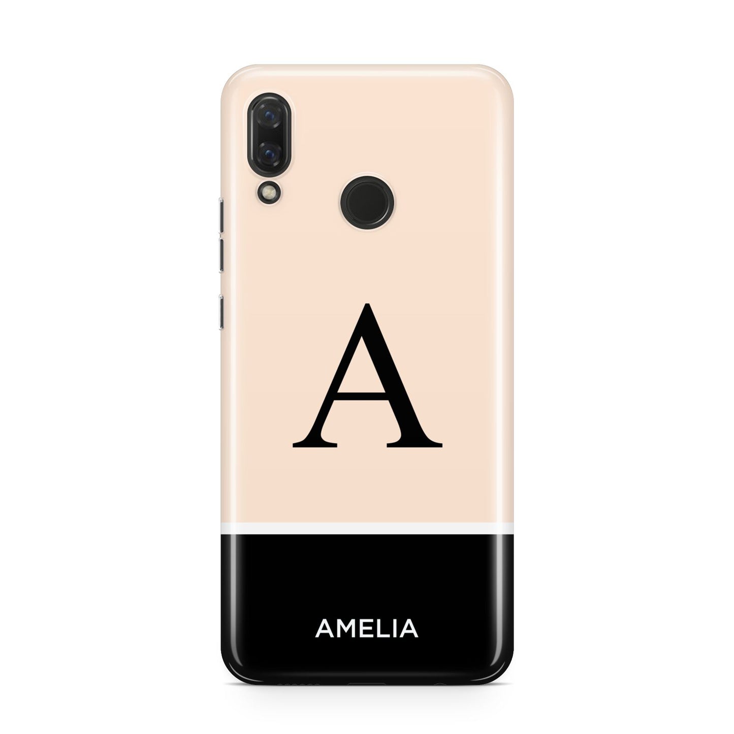 Black Neutral Personalised Initial Huawei Nova 3 Phone Case