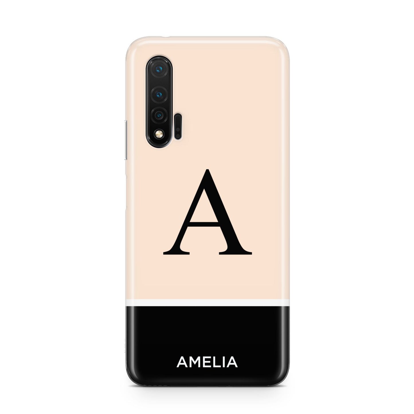 Black Neutral Personalised Initial Huawei Nova 6 Phone Case