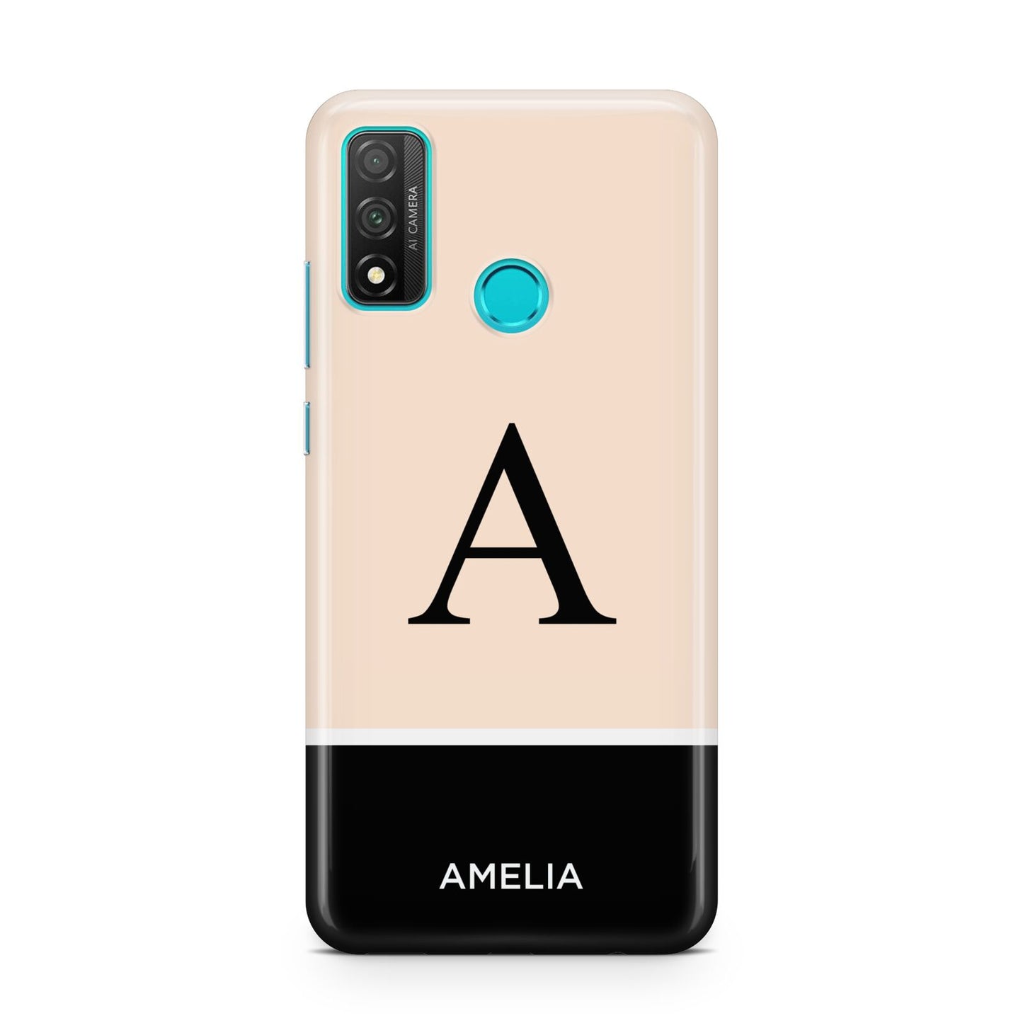 Black Neutral Personalised Initial Huawei P Smart 2020