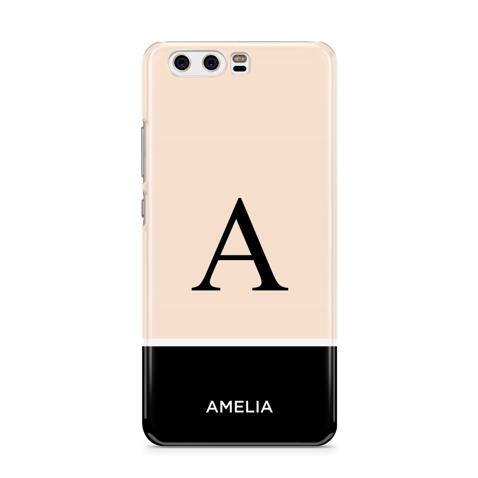 Black Neutral Personalised Initial Huawei P10 Phone Case