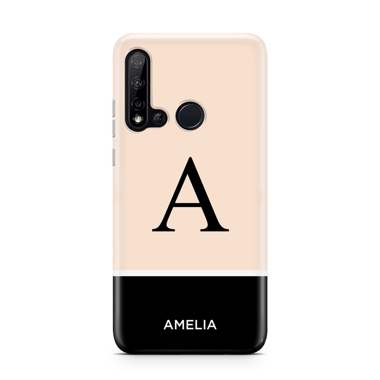 Black Neutral Personalised Initial Huawei P20 Lite 5G Phone Case