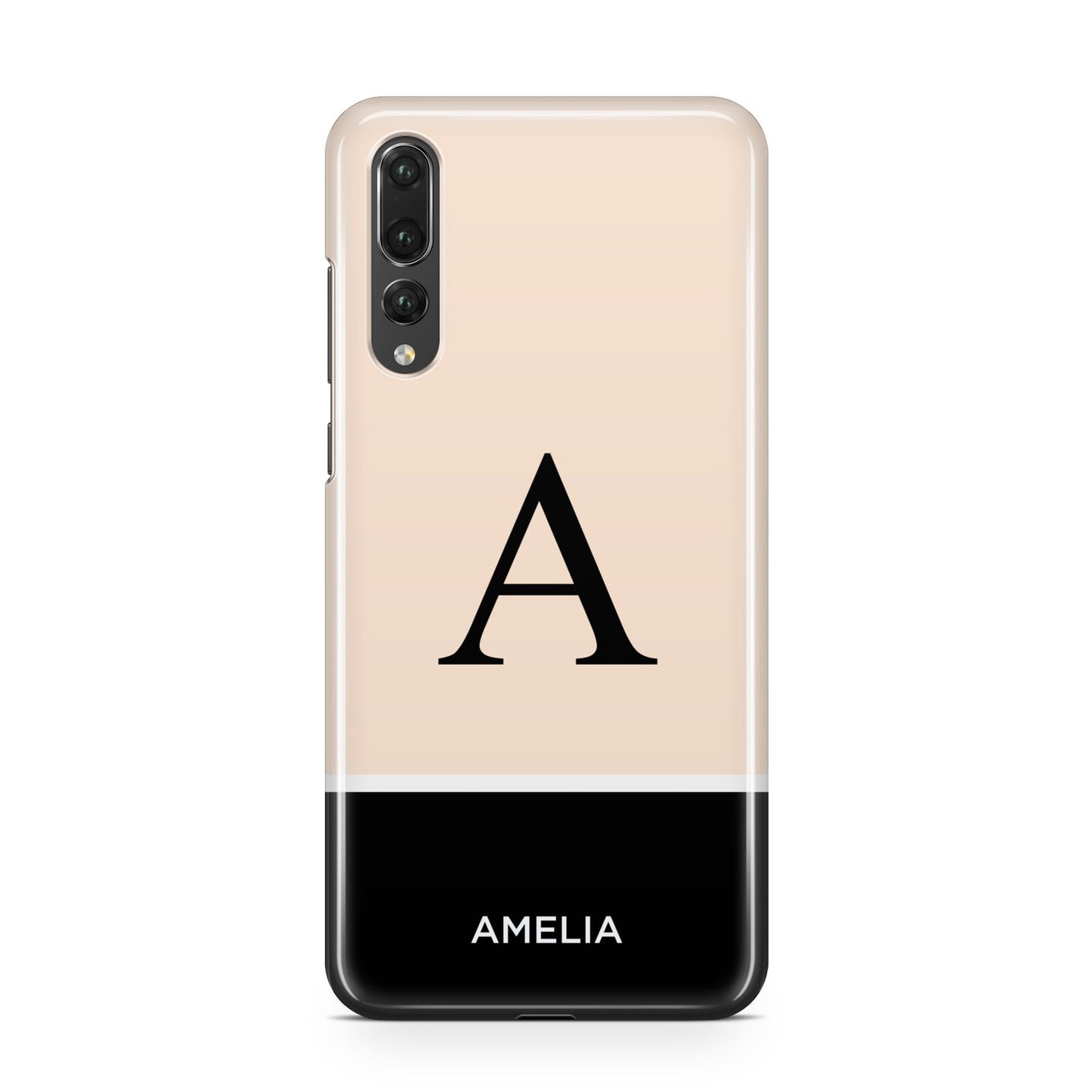 Black Neutral Personalised Initial Huawei P20 Pro Phone Case