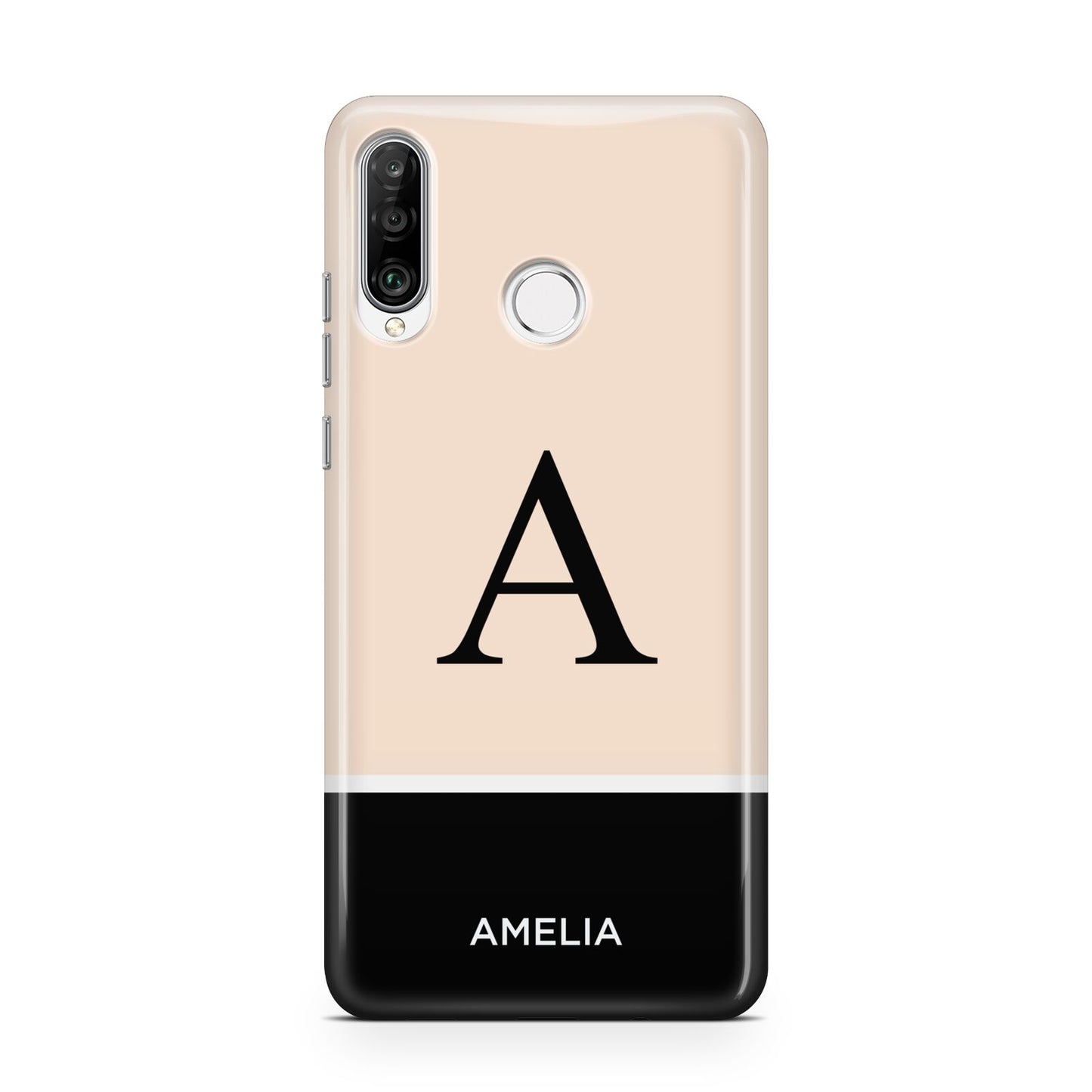 Black Neutral Personalised Initial Huawei P30 Lite Phone Case