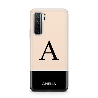 Black Neutral Personalised Initial Huawei P40 Lite 5G Phone Case