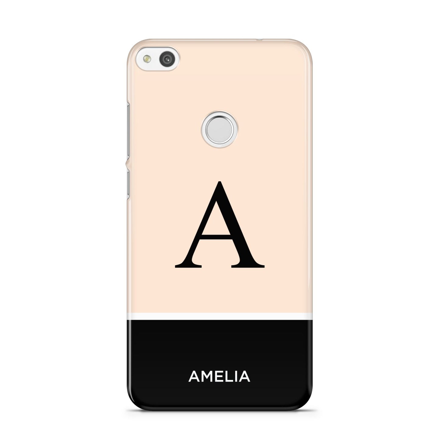 Black Neutral Personalised Initial Huawei P8 Lite Case