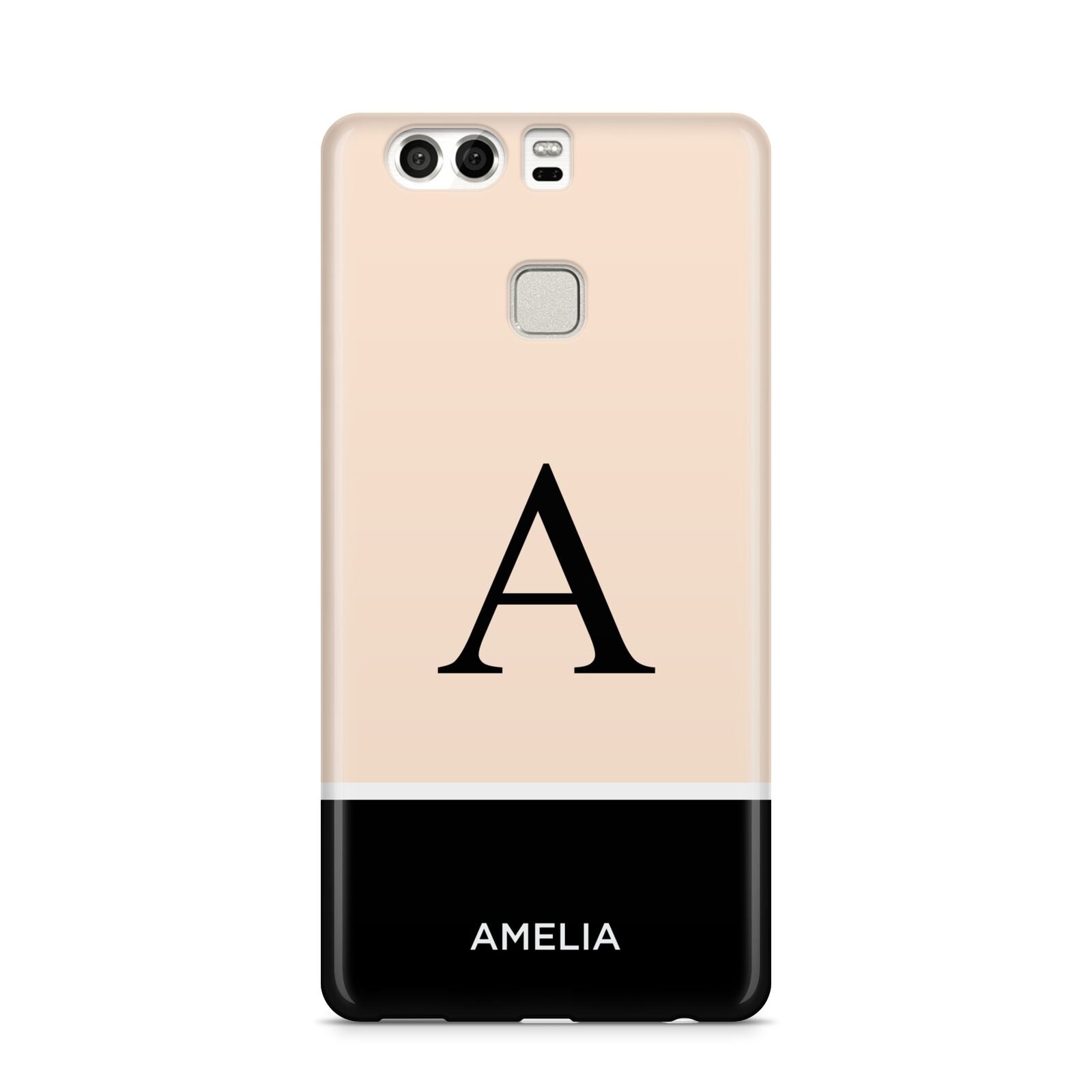 Black Neutral Personalised Initial Huawei P9 Case