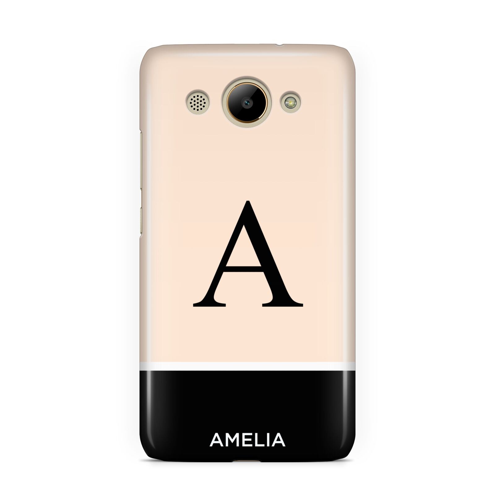 Black Neutral Personalised Initial Huawei Y3 2017