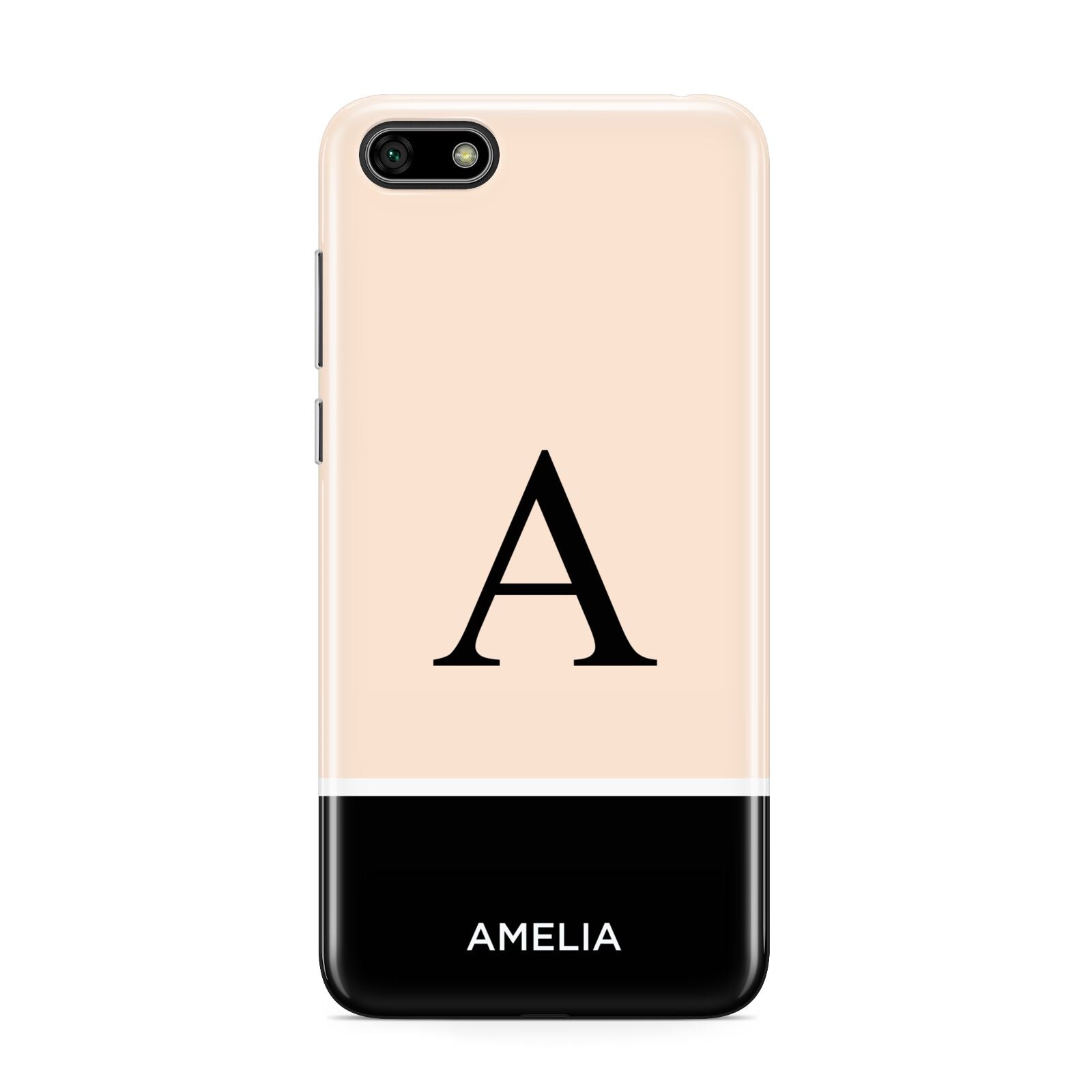 Black Neutral Personalised Initial Huawei Y5 Prime 2018 Phone Case