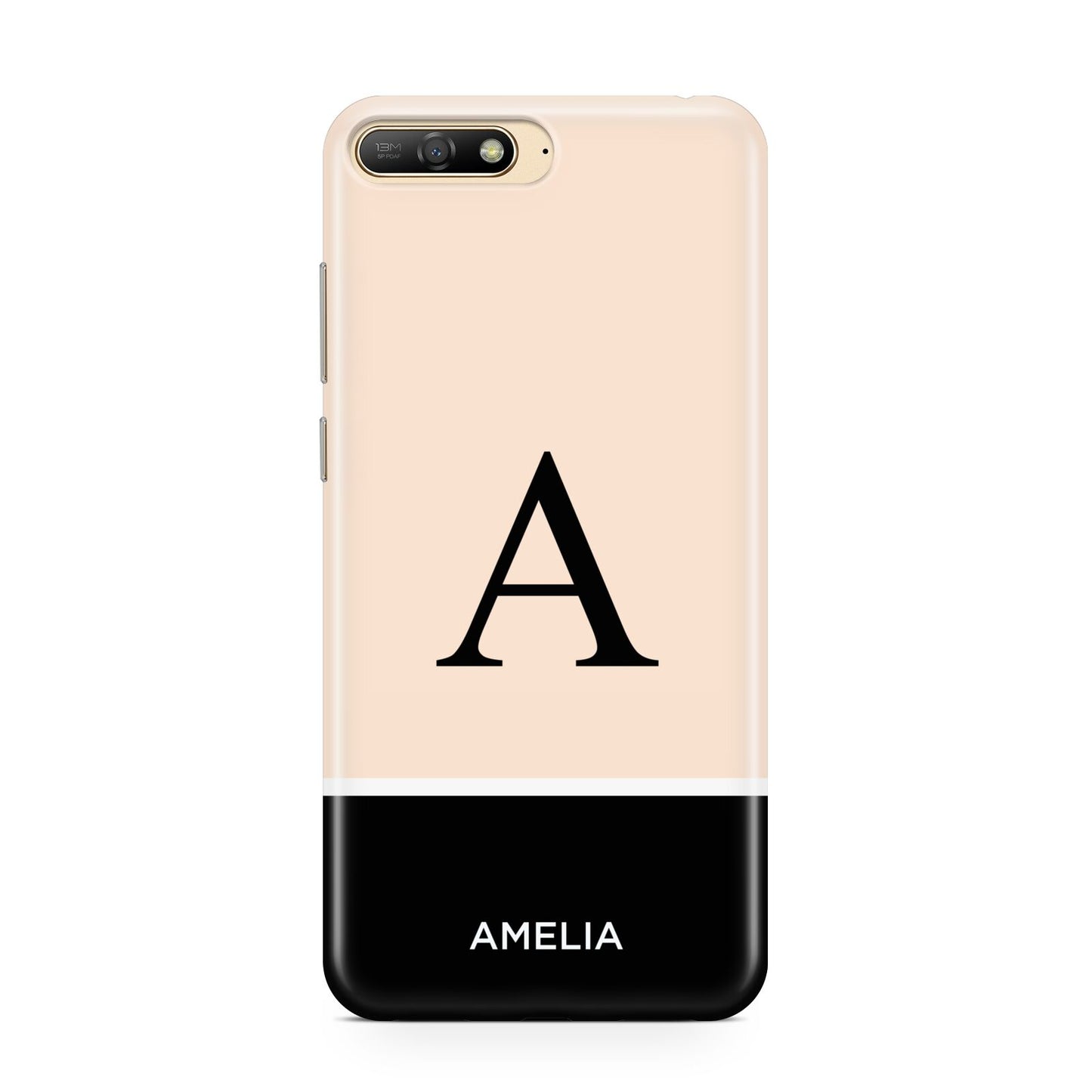 Black Neutral Personalised Initial Huawei Y6 2018