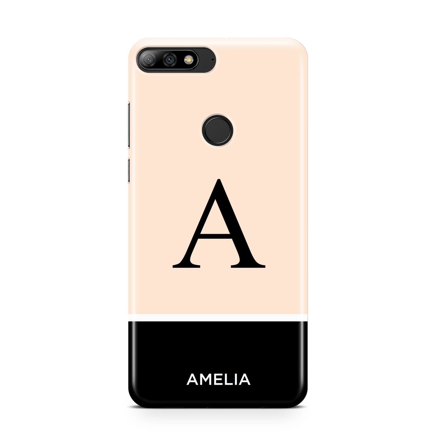 Black Neutral Personalised Initial Huawei Y7 2018