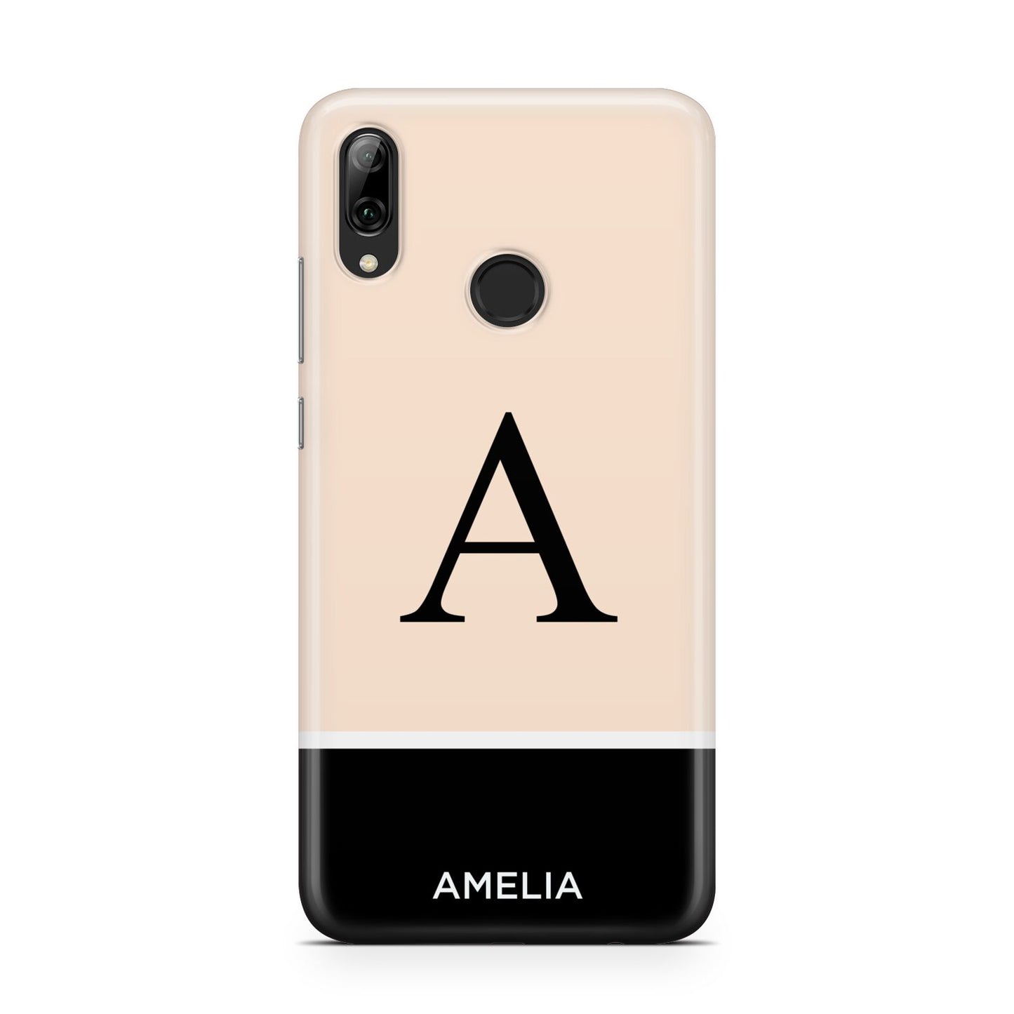 Black Neutral Personalised Initial Huawei Y7 2019