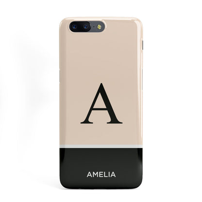 Black Neutral Personalised Initial OnePlus Case